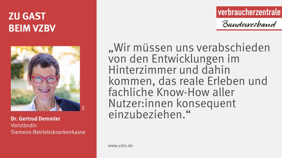 Verbraucherzentrale (@vzbv) on Twitter photo #StarkePatienten | Empowerment und aktive Beteiligung - Für mehr Patientenorientierung im #Gesundheitssystem | <a href="/JGurkmann/">Jutta Gurkmann</a> @Prinze484 <a href="/vzbv/">Verbraucherzentrale</a> <a href="/Thomas_Moormann/">Thomas Moormann</a> <a href="/BMG_Bund/">Bundesgesundheitsministerium</a> <a href="/s_schwartze/">Stefan Schwartze</a> <a href="/DemmlerGertrud/">Gertrud Demmler</a> <a href="/MariaKlSchmeink/">Maria Klein-Schmeink</a> <a href="/gematik1/">gematik</a>
vzbv.de/termine/empowe… #StarkePatienten | Empowerment und aktive Beteiligung - Für mehr Patientenorientierung im #Gesundheitssystem | <a href="/JGurkmann/">Jutta Gurkmann</a> @Prinze484 <a href="/vzbv/">Verbraucherzentrale</a> <a href="/Thomas_Moormann/">Thomas Moormann</a> <a href="/BMG_Bund/">Bundesgesundheitsministerium</a> <a href="/s_schwartze/">Stefan Schwartze</a> <a href="/DemmlerGertrud/">Gertrud Demmler</a> <a href="/MariaKlSchmeink/">Maria Klein-Schmeink</a> <a href="/gematik1/">gematik</a>
vzbv.de/termine/empowe…