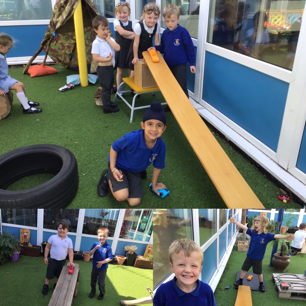 StJohns_Eagle's tweet photo. ⚠️#proudteacher alert⚠️ Just amazing independent learning in RLB today!
✏️Amazing writing all about sounds on the farm.
🚙Ramp building exploring how to make cars go further.
🐷Building farms based on books they found in the reading corner.
#megastars🌟 #year1ready https://t.co/C4YXVSygsi
