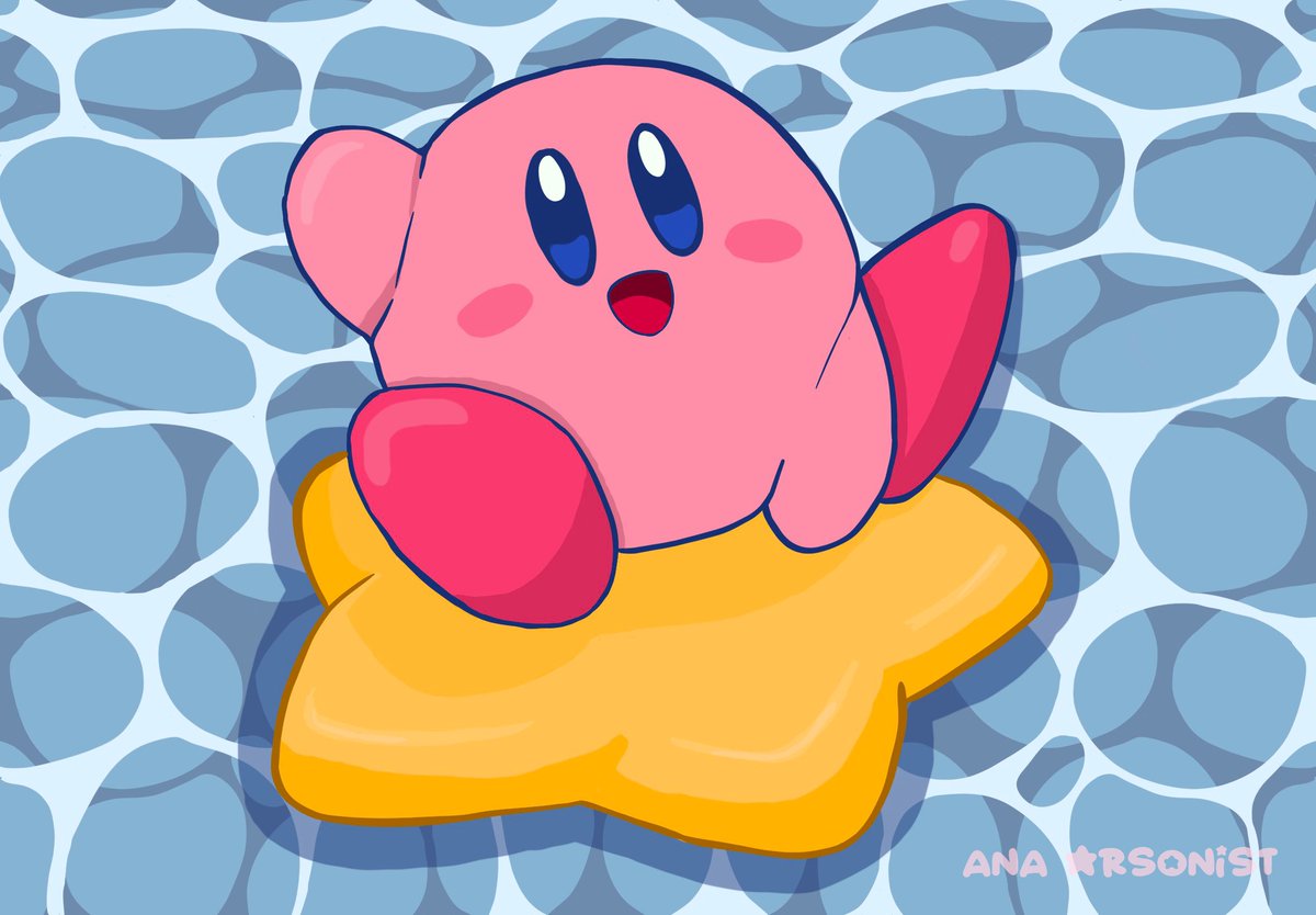 AnaArsonist's tweet photo. another kirby drawing! i did this one on my ipad :) https://t.co/trWVWLhXsX