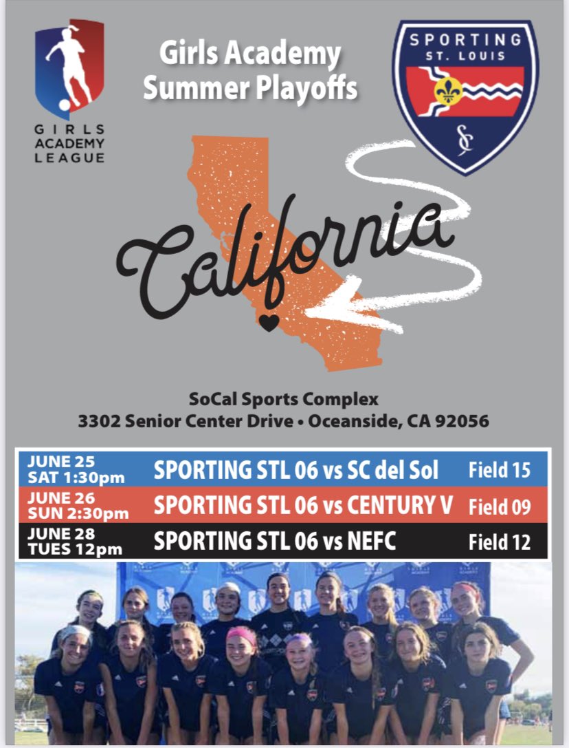 Heading to Oceanside ✈️ for the <a href="/GAcademyLeague/">Girls Academy</a> Playoffs! Check out our schedule here!