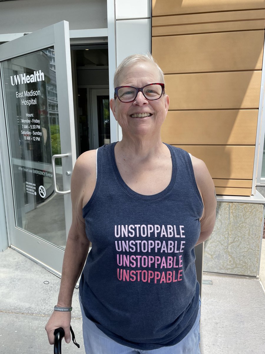 SuellenPhD's tweet photo. Momentous day! I’ve been released from PT. This is me leaving the building. #Unstoppable #ForwardIsAPace #OneStepOneBreathOneMile https://t.co/9JBDtHG1Wk