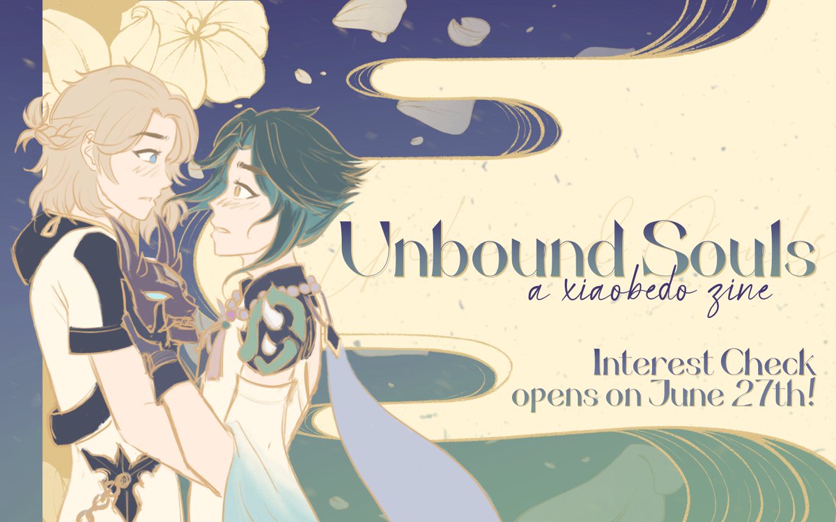 xiaobedo_zine's tweet photo. 🌼 Have you heard the rumors? They say the Chief Alchemist has a new friend... 🌼

The interest check for Unbound Souls, a Xiao/Albedo fanzine, will open in one week on June 27th! We look forward to hearing from you!

#xiaobedo #albexiao #genshinimpact https://t.co/eIDRIwxFFj