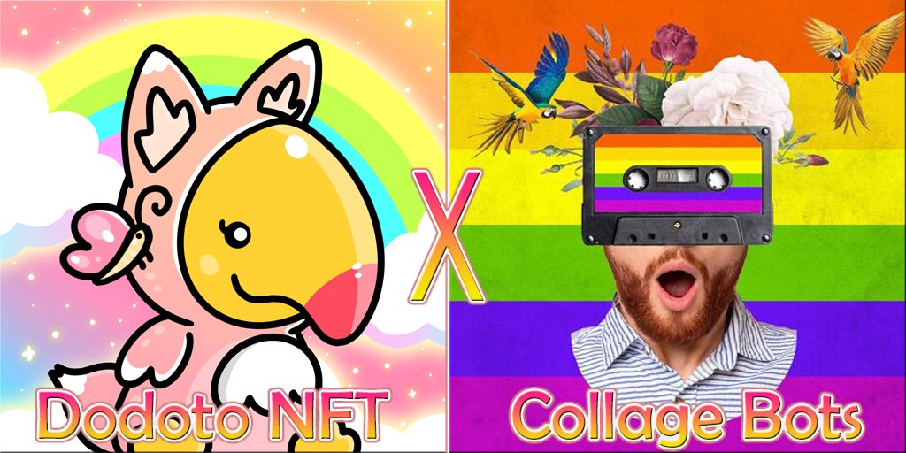 🔥Dodoto X Collage Bots🔥

#NFTGiveaway
🎁10x Free Mint Whitelist Spots for Collage Bots
🎁5x Whitelist Spots for Dodoto

1⃣Follow <a href="/CollageBotsNFT/">Collage Bots | SOLD OUT!</a> &amp; <a href="/DodotoNFT/">Dodoto</a>
2⃣RT + Like
3⃣Tag 3 friends

Winners will be announced in 48 Hours⏳

#FreeMint #NFT #NFTCommmunity