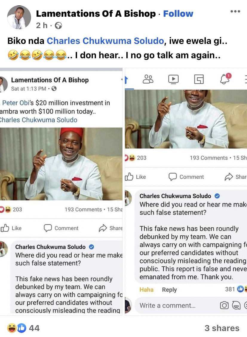 toluogunlesi's tweet photo. We will soon replace the L in LP with “Lying”

Now losing track of the number of well-known Nigerian having to daily debunk blatant lies being peddled in their name by these 🤡 who think they love Nigeria more than everyone else.
#factcheck https://t.co/ShNjPJ06D5