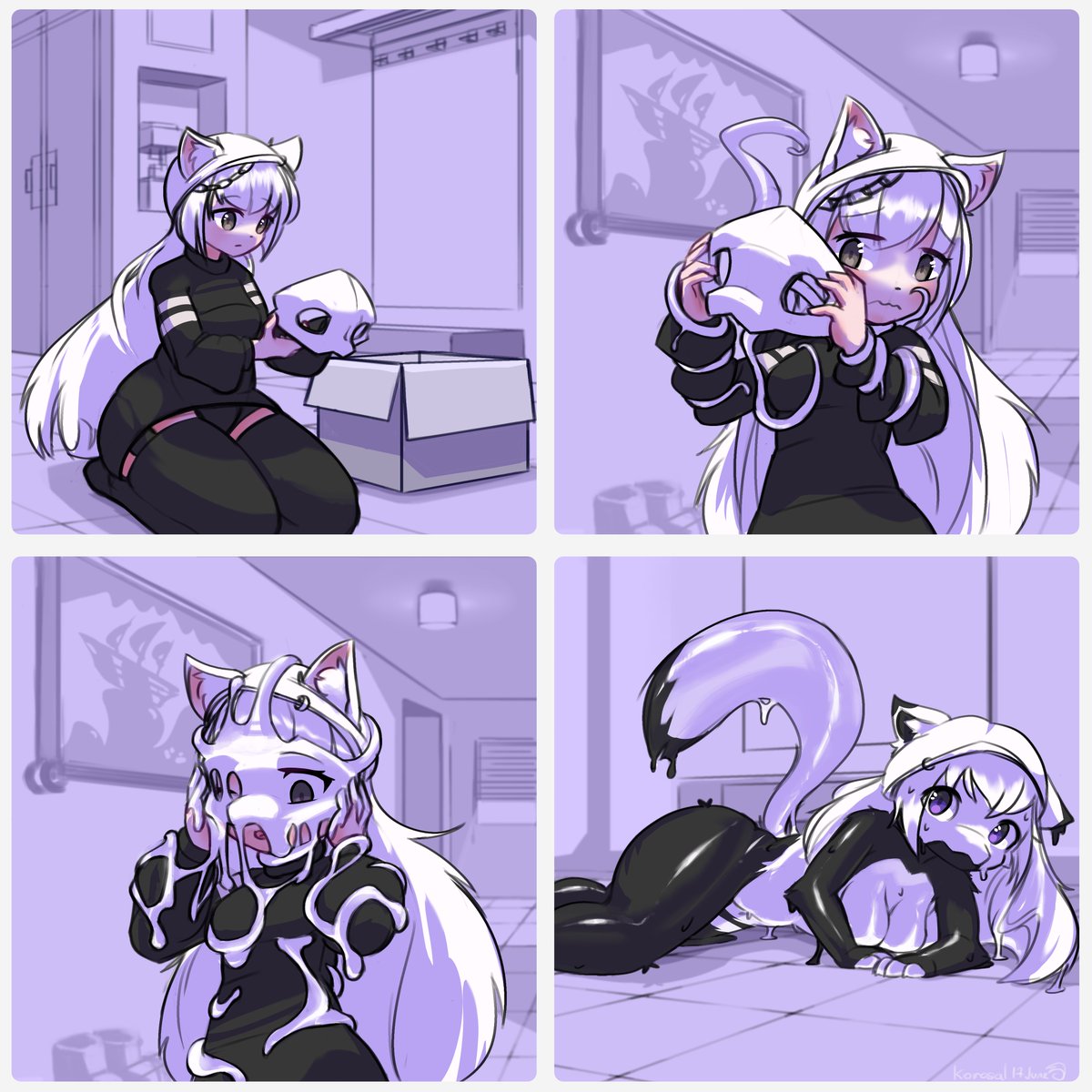 Korosal1's tweet photo. commission~
DL mask unboxing be like #changed https://t.co/pOHRNwAUDf