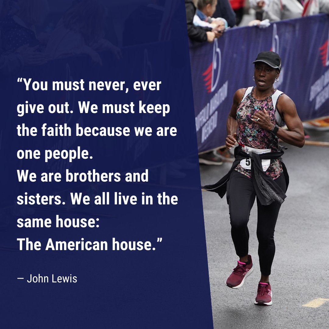 BuffaloMarathon's tweet photo. “You must never, ever give out. We must keep the faith because we are one people. We are brothers and sisters. We all live in the same house: The American house.” — John Lewis
#Juneteenth #buffalomarathon #buffalorunners #RunBuffalo #nyrr #marathon #5k #10k #halfmarathon https://t.co/tYJNkhDSme
