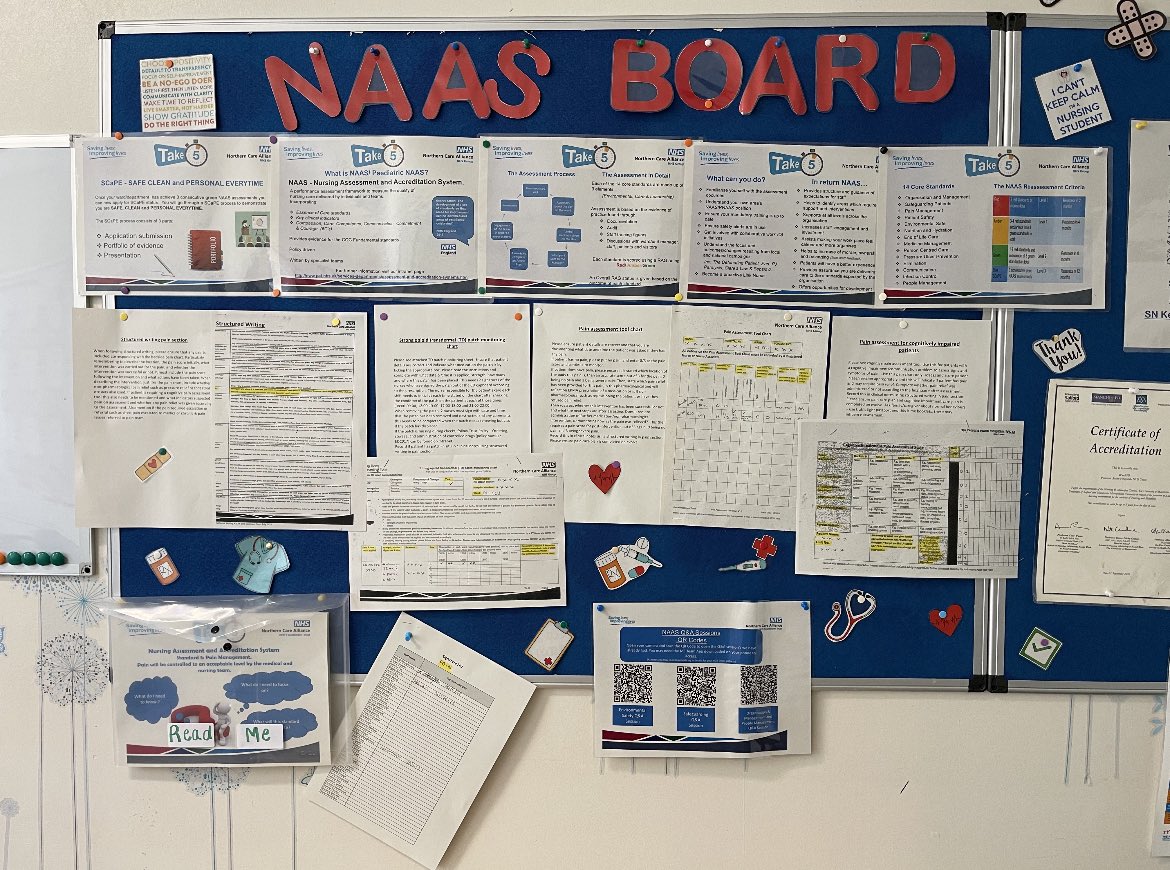 Well done to our SR Abbie on creating the new NAAS standard board which is pain. Supporting staff with lots of information and ensuring the ward is kept up to date with NAAS standards 👏🏻 <a href="/NCAlliance_NHS/">Northern Care Alliance NHS Foundation Trust (NCA)</a> <a href="/OldhamCO_NHS/">Oldham Care Organisation</a>