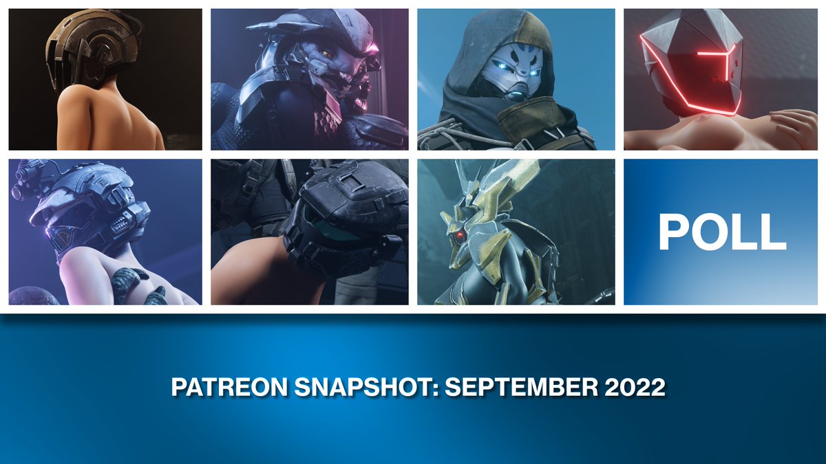 StrangerSFM's tweet photo. Here's a preview of what's coming to Patreon in September! Thicc ladies spanning 3 species, and my first artwork with SIVA!

(Also there are 4 alts this month, forgot to include that in the picture!) https://t.co/BoCiub3Kdk