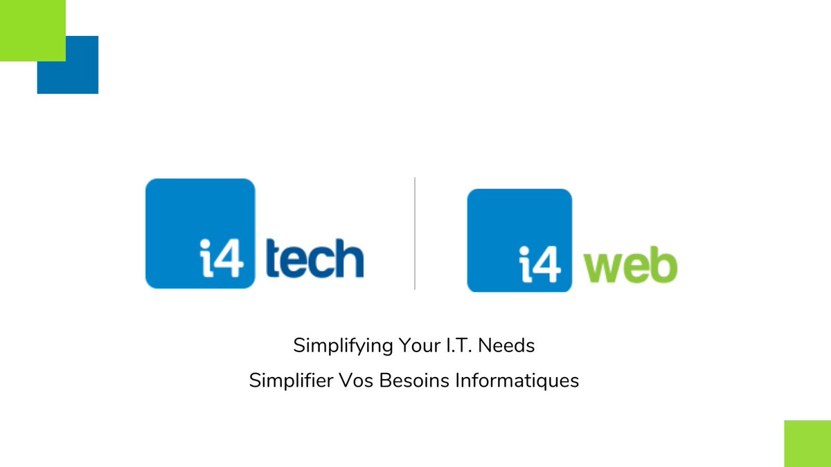 i4Technologies's tweet photo. IT can be a challenging aspect of your business to navigate. i4Technologies is your one-stop shop for all your IT needs./L'informatique peut être un aspect difficile de votre entreprise à naviguer. i4Technologies est votre destination unique pour tous les services informatiques. https://t.co/Q1UcoUxKv7