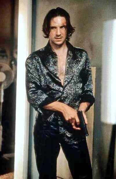 Ralph Fiennes in leather/satin pants as Lenny Nero in Strange Days  appreciation post. #FiennesAF