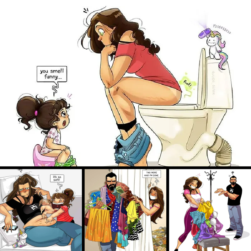buzzerilla's tweet photo. Eltern zu sein ist kein Zuckerschlecken und diese Comics sind dazu da, das zu normalisieren, was wir alle durchgemacht haben.