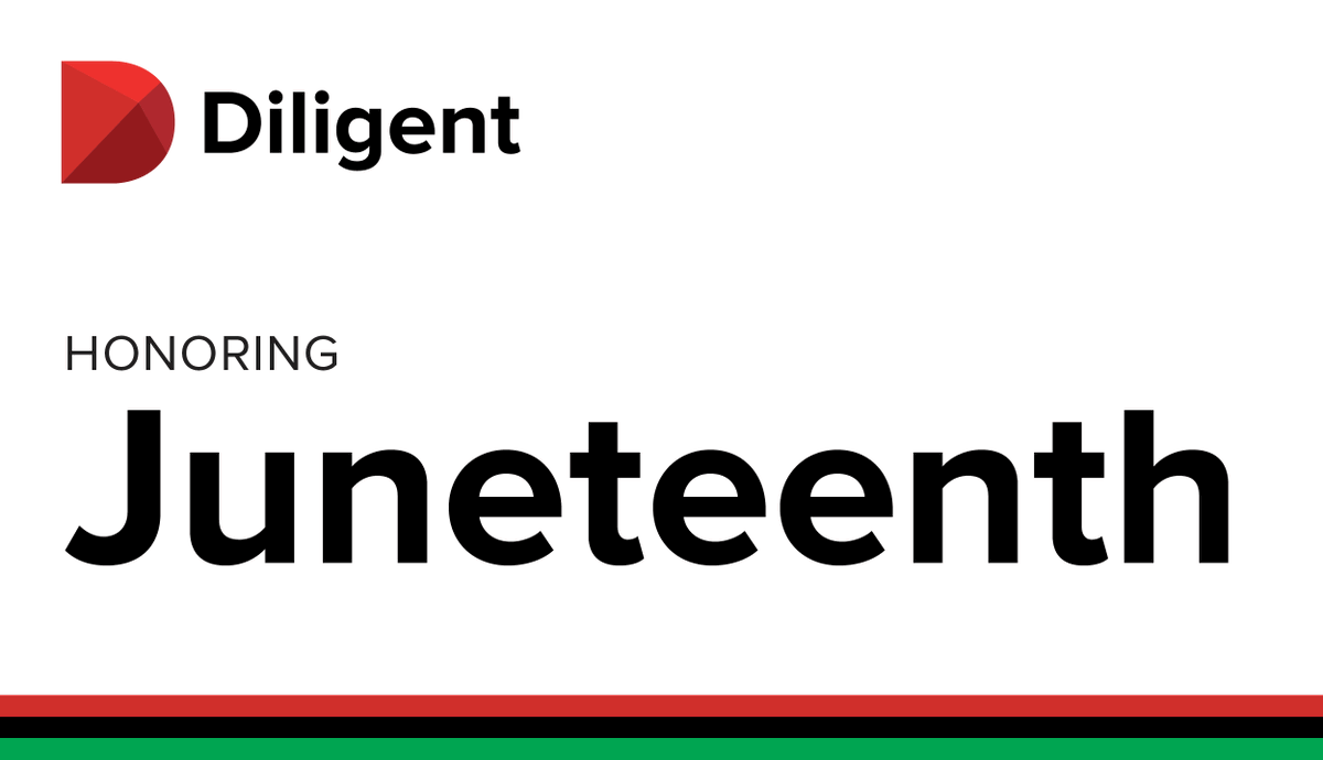 At Diligent, we're recognizing Juneteenth by educating ourselves on the history of the holiday and the freedom and independence it represents. It brings me joy to work in a place where diversity and inclusion are prioritized and celebrated everyday. #Juneteenth
