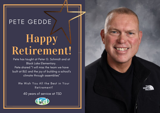 TumwaterSDNews's tweet photo. STOP SCROLLING  
It's time to take a moment to wish one of our 2022 retirees well.
TSD has been fortunate to have Pete Gebbe teach with Peter G Schmidt &amp; Blake Lake Elementary for 40 years. 
Let's send her off with some well-wishes in the comments below. https://t.co/erIZ9TG4xa