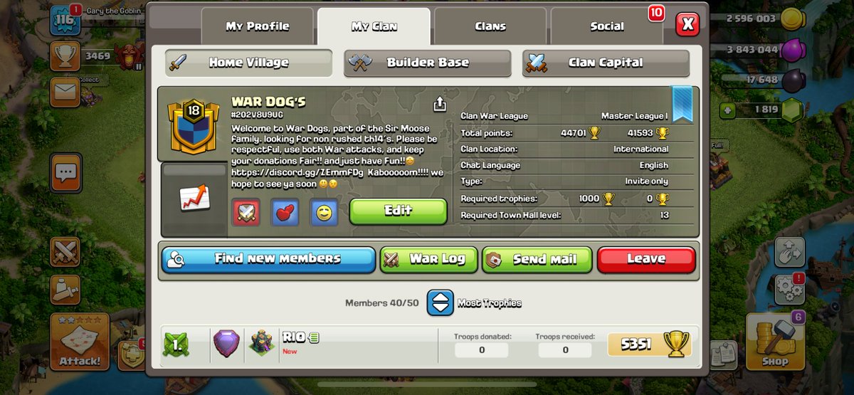SirMooseGaming's tweet photo. Hey guys, one of the Moose Clans (War Dogs) is recruiting. We're looking for TH13 Max + TH14, please none rushed and just say Moose sent you in the application! Link here: https://t.co/UypQwAlAyO https://t.co/O82qSktt6w
