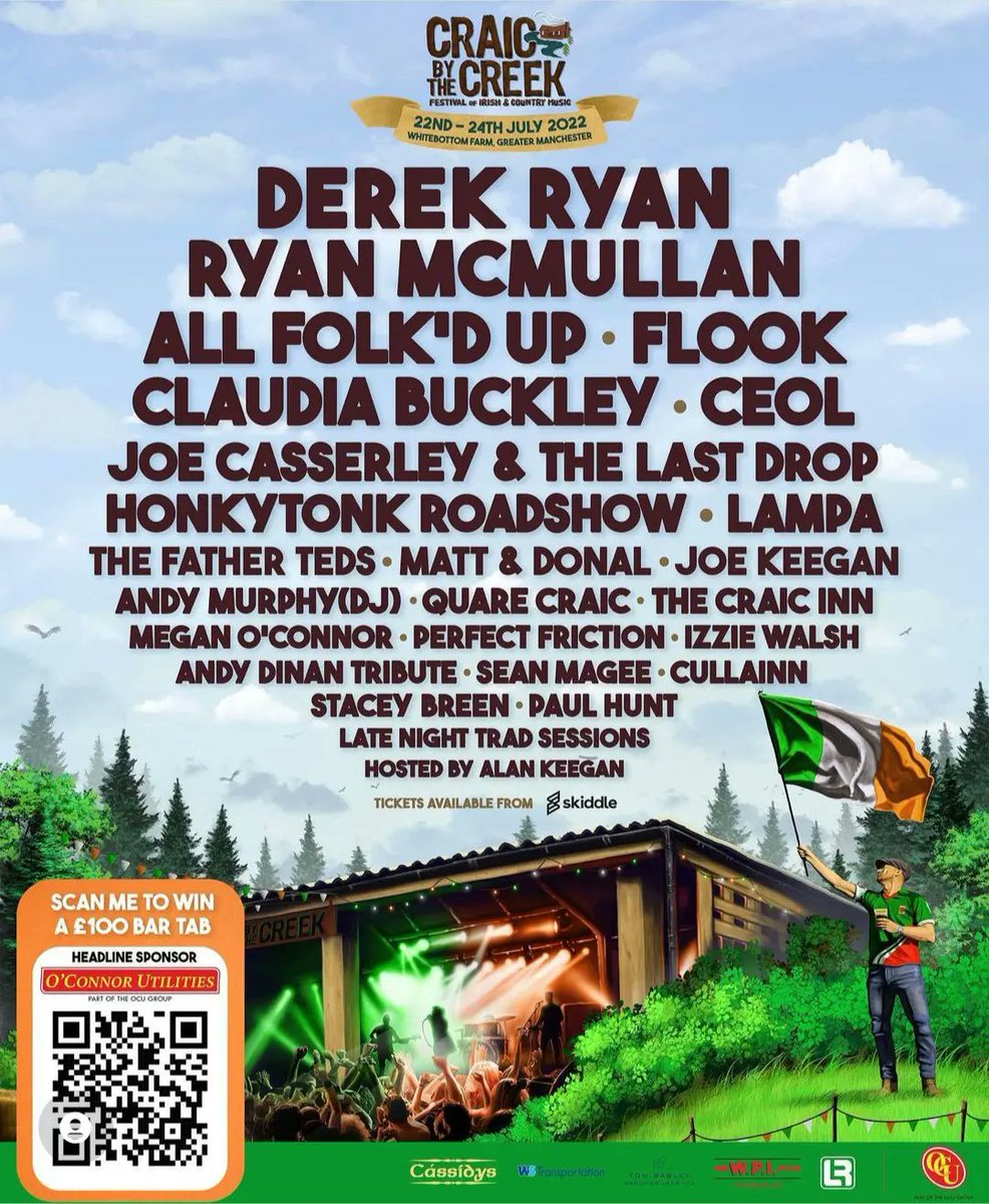 IzzieWalsh's tweet photo. I heard #craicbythecreek is this way 👉🏻 🇮🇪🍻☘️ I cannot wait to be a part of this festival in July! Swipe to see this incredible lineup! 

#festival #craic #irish #folk #country #americana #lineup #gig #guitar #banjo #mandolin #bass #izziewalsh #farm https://t.co/kEPL4C6kId