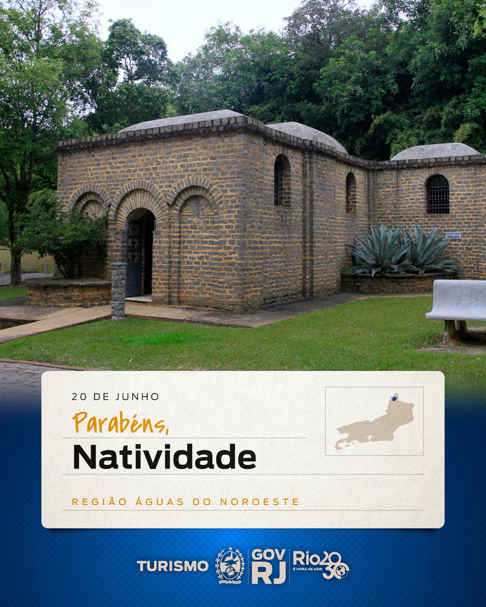 TurismoRJ's tweet photo. Hoje, dia 20 de junho, comemoramos o aniversário do município de Natividade!🥳🎊
Em 2022 a cidade situada na região turística Águas do Noroeste completa 75 anos!
#turismorj #seturj #natividade https://t.co/z5YgifLSek