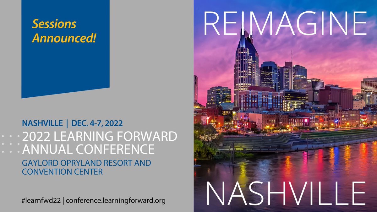 KBuehrig's tweet photo. Learning Forward is excited to announce conference sessions are now available to everyone registered to attend Learning Forward's 2022 Annual Conference on  Dec. 4-7, 2022, in Nashville, TN.  See you in Music City!
#LearnFwd22 https://t.co/ng0AFYgWaB