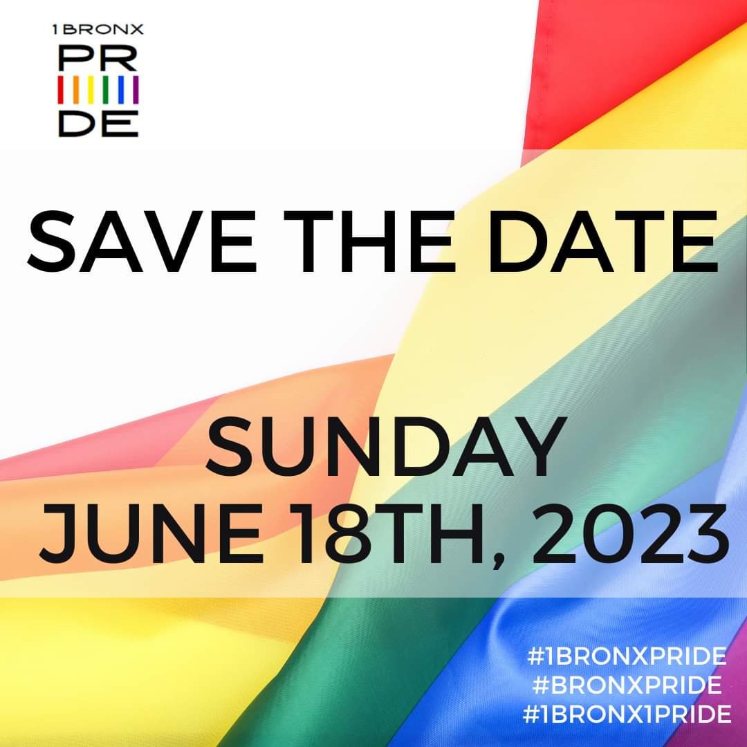 Save the Date! 1 Bronx Pride - the Authenticity of You!

1 Bronx Pride in the HUB - SUNDAY, JUNE 18TH, 2023 on 149th St & Third Ave.

#1bronxpride #1Bronx1Pride #BronxPride #theBronxPride #lgbtq #community #theBronx #loveislove #loveoverhate #positivity #strongertogether