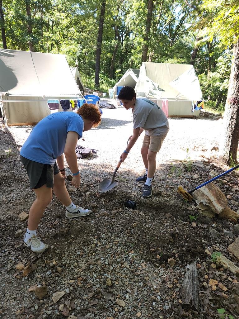 Finally, a cool morning for digging. 
Removed a tripping hazard. #Troop98PV