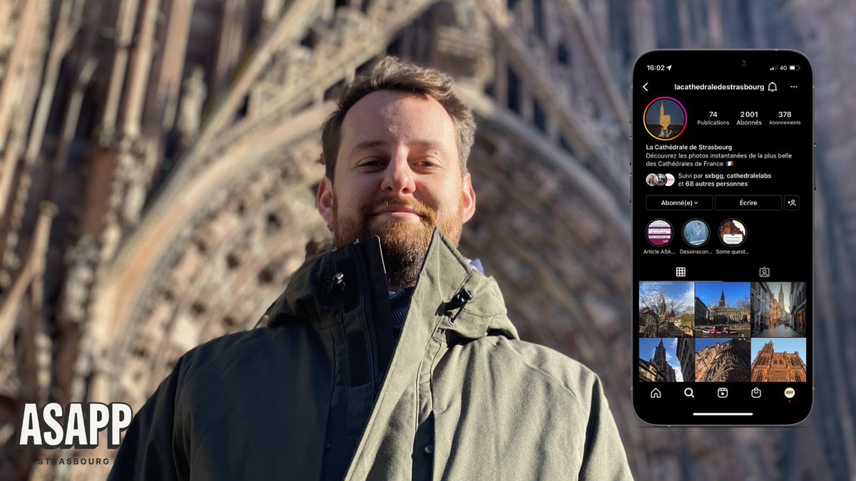 Jonathan Daudey, aux manettes du compte Instagram officiel de la cathédrale de #Strasbourg (ou pas)
Pour lire l'article gratuit 👉bit.ly/3QBIqAM
📸 : ASAPP MZ

<a href="/j_daudey/">Jonathan Daudey</a> #CathedraledeStrasbourg