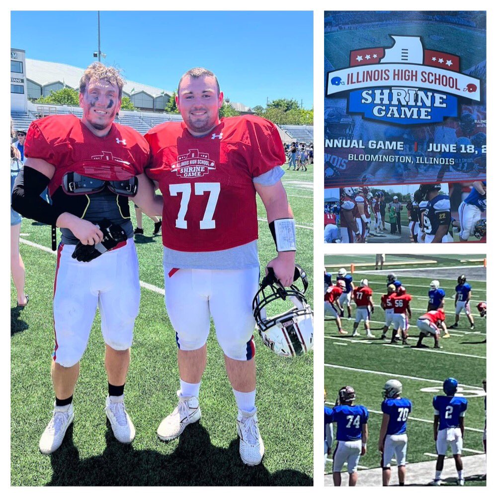 This past weekend PNHS 2022 Graduates <a href="/KadenMccombs/">Kaden McCombs</a> &amp; <a href="/Justin_Yeazell/">Justin Yeazell</a> at the Illinois High School Shrine Game! <a href="/ilshrinegame/">Illinois High School Shrine Game</a> The RED team won! Woot woot! 11-7! Both of them will be playing football in college!!! Congrats! <a href="/PNTigerFootball/">Plainfield North Tiger Football</a> #plainfieldontherise #football