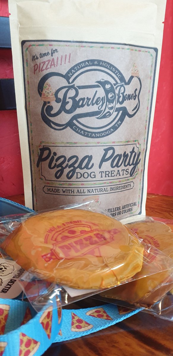 Grab a pizza for yourself, and some pizza treats for your furry friends! Dog treats available at our store