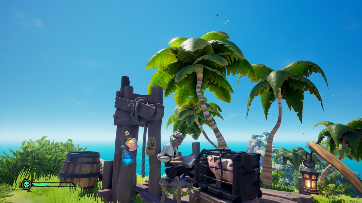Sometimes, pirates also need to calm down to read and learn, such as how to feed a starving pig (´-ω-`)<a href="/SeaOfThieves/">Sea of Thieves</a> #SoTShot #SeaOfThieves #BeMorePirate