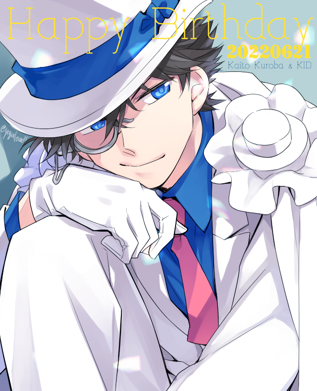 male focus 1boy monocle solo blue eyes hat necktie  illustration images