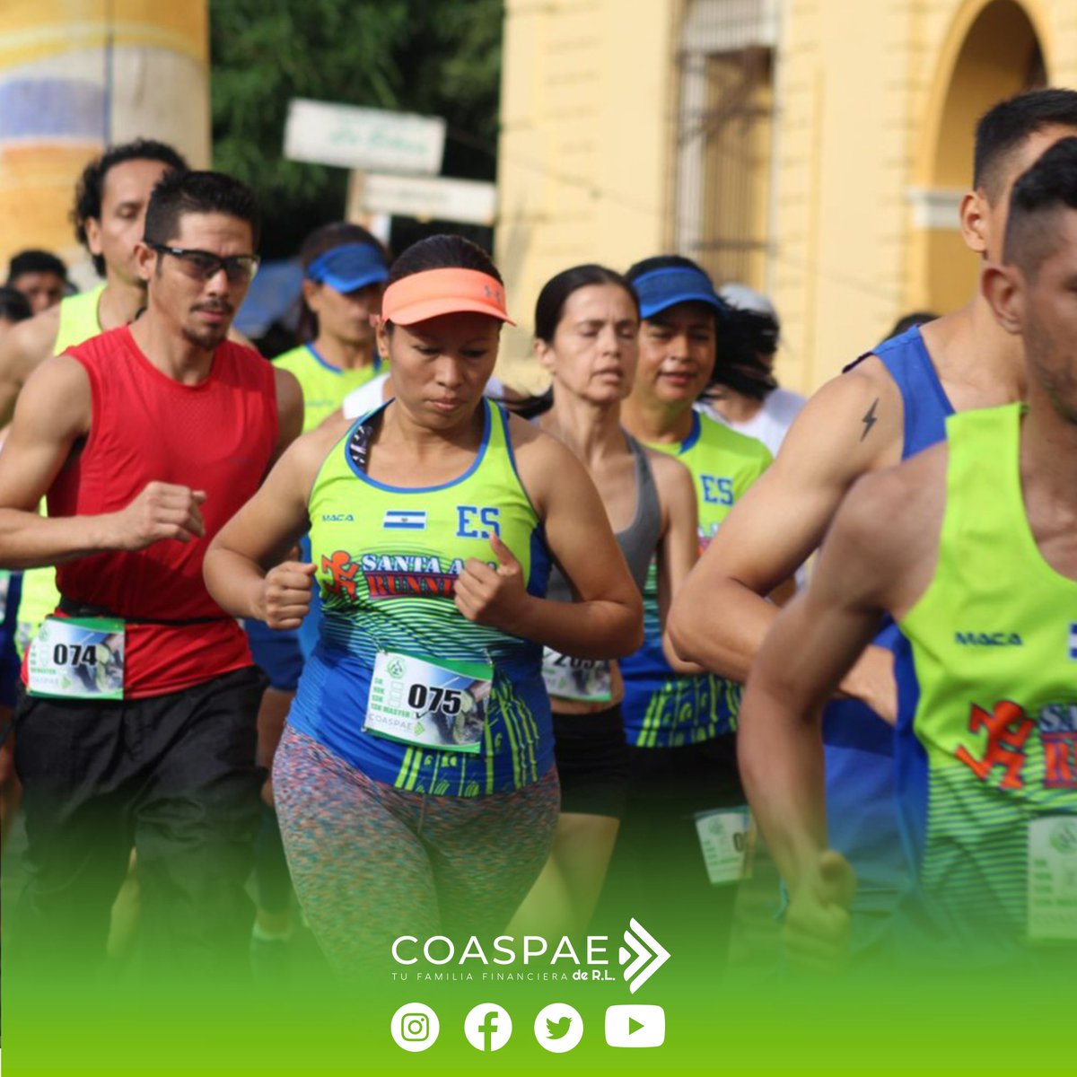 coaspaerl's tweet photo. COASPAE de R.L a través de agencia de Santa Ana auspició la segunda edición de la maratón a beneficio de la ASOCIACIÓN SANGRE VERDE en Santa Ana.  Además, se hizo entrega de árboles, en el marco de la campaña REFORESTACIÓN COASPAE 
COASPAE de R.L. Tu Familia Financiera. https://t.co/rhyJtT9gev