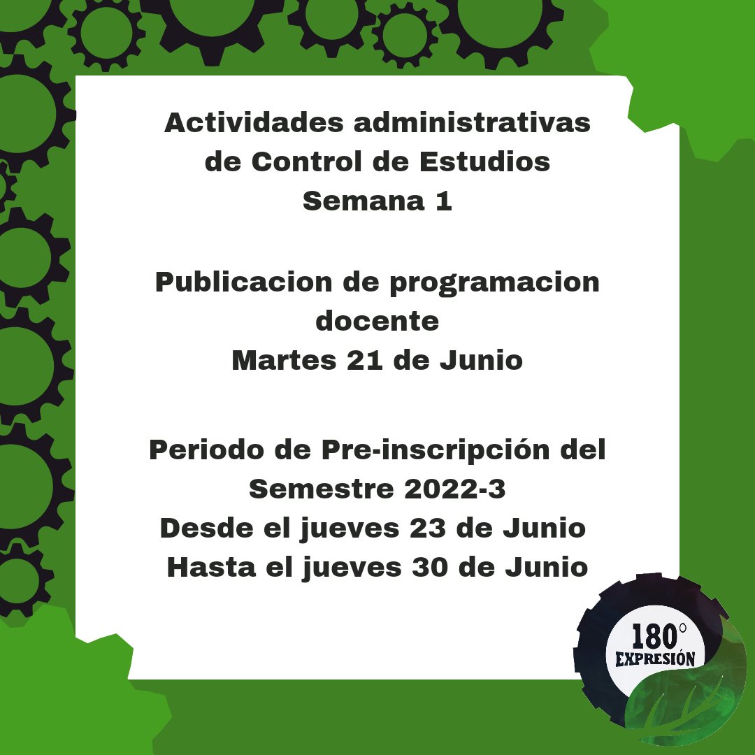 Expresion_180's tweet photo. 📍Inicio de actividades administrativas de Control de Estudios #FIUCV

• La programación docente para el semestre 2022-3, ya se encuentra disponible.

• Este jueves da inicio el periodo de preinscripción del semestre 2022-3

#E180 #UCV https://t.co/AP990p8vG7