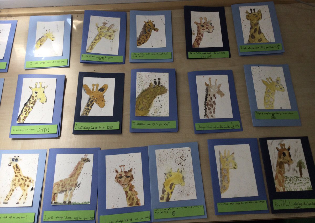 These stunning Father’s Day cards were made by the The Drey - Year 5 last week after being inspired by the giraffes at the Cotswold Wildlife Park. Scroll in to read the giraffe quotes!