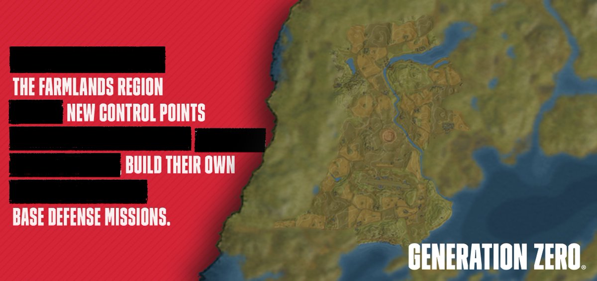 GenZeroGame's tweet photo. [NEW DAWN UPDATE]

A New Dawn is rising, and FNIX has increased its offensive in the Farmlands. Get ready to fight, build, and defend at 12 new Control Points scattered over the wast Farmland fields. Available June 23rd in the #NewDawnUpdate for Generation Zero! https://t.co/YAkgryA3YR