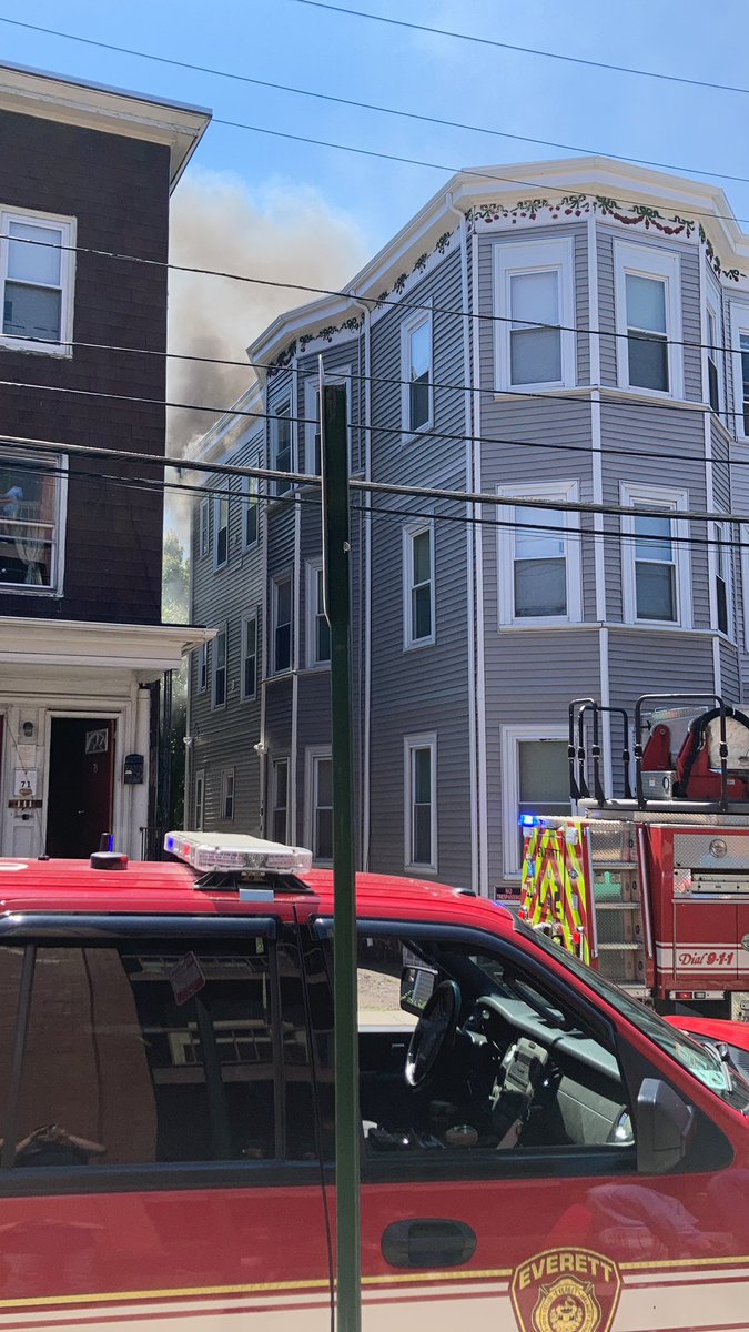 MaFireEMS's tweet image. Working fire Everett Ma, scene photo by @johncorbett39