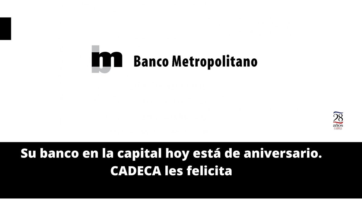 #CADECA felicita al <a href="/BanmetCuba/">Banco Metropolitano</a> en su aniversario. 
Feliz Día.
<a href="/BancoCentralCub/">Banco Central de Cuba</a> 
<a href="/JoaqunAlonsoVa3/">Joaquín Alonso Vazquez</a> 
<a href="/VelascoGzlez03/">Alejandro</a>