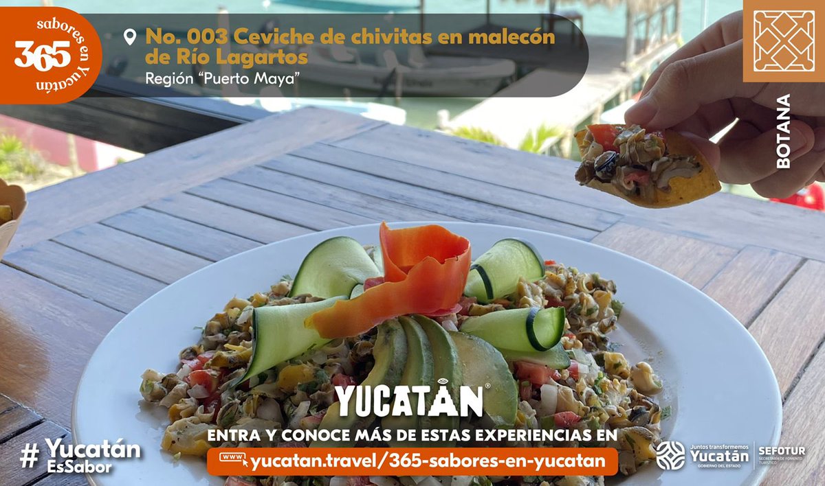 Mich_fridman's tweet photo. ¡Del mar a tu mesa! Ceviche de chivitas acompañadas de limón, cilantro, tomate, cebolla, sal, pimienta y 🌶 habanero. Un platillo que encontrarás en toda la costa yucateca, y en #RíoLagartos conocen perfectamente a este pequeño molusco. 
#YucatánEsSabor
#365SaboresDeYucatán https://t.co/r7x3HyuD5x