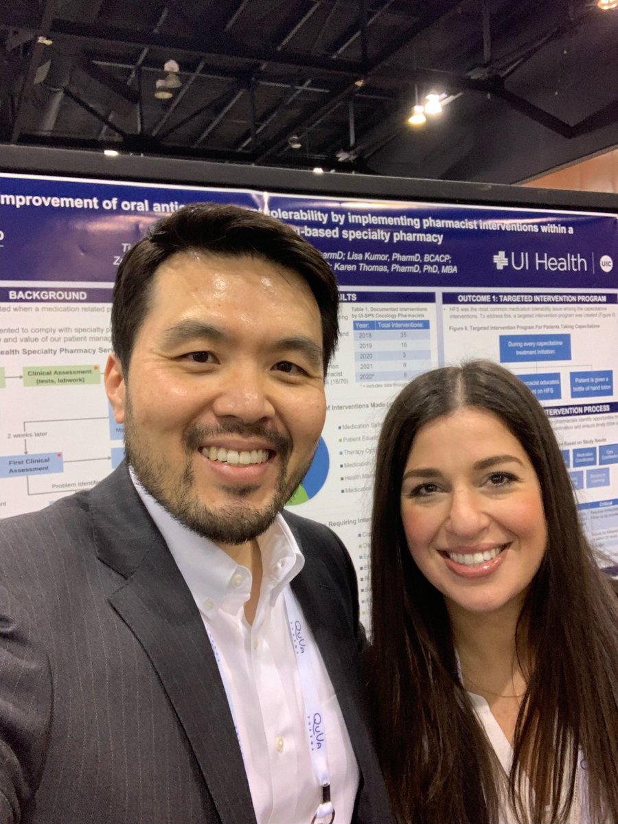 UIC_SPS's tweet photo. Last week, our PGY1 Specialty Pharmacy Residents, Dr. Alexandra (Lexie) Edinger and Dr. Tina Saleh presented their research posters at the @ASHPOfficial 2022 Summer Meeting in Phoenix, AZ. #ASHPSM22 #specialtypharmacy https://t.co/yoIbSKnb6W