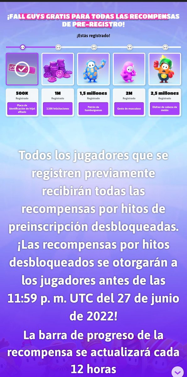 Kelly23542907's tweet photo. Hoy es el último día para pre-registrarse y recibir las recompensas de Fall Guys..aquí dejo el enlace👉https://t.co/ZOIPA6itZw
@JorgeIsaac115 @CareKidma @Jorge_Most_ @FortniteGame @BRLeaks_ES @Fullgays_ok @InfoFortniteES https://t.co/OVAXPbB1nn