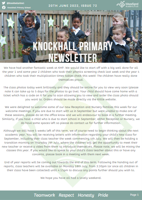 KnockhallPrima1's tweet photo. Weekly newsletter for last week!🫶 https://t.co/qMGaI0uOHT
