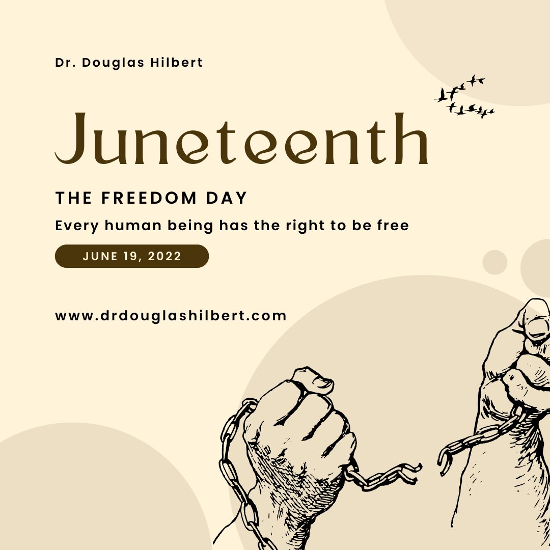 DHilbertMD's tweet photo. Today we recognize #juneteenth2022 and remember that all human beings deserve freedom.

Follow me on my social medias here:
https://t.co/Wk5y7JyVs0

Looking for a concierge Doctor in San Antonio Texas? Call my office 210-614-4000 and sign up!

 #ConciergeMedicine #Internist https://t.co/4QAAB7DayD