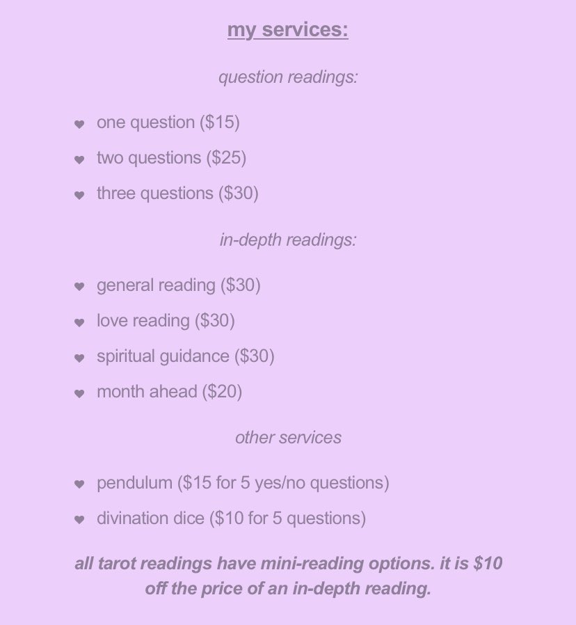 divinelyclaudia's tweet image. hi everyone! my name is claudia. my pronouns are she/her. i’m an intuitive tarot reader. i am an aries ☉ aquarius ☽ scorpio ↑ i love music, movies and making jewelry! if you are called to, you can book with me using the link below or in my bio &amp;lt;3

💌 divinelyclaudia.carrd.co 💌