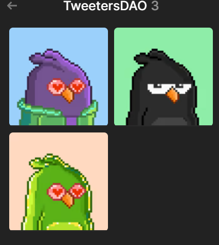 Reinft23's tweet photo. Minted 3 little birds from @TweetersDAO for 0.075 $SOL ea.

LFG!

Tweeters follow tweeters? Anyone?

#WAGCHI #CHIRP https://t.co/jaTVFCwZvZ