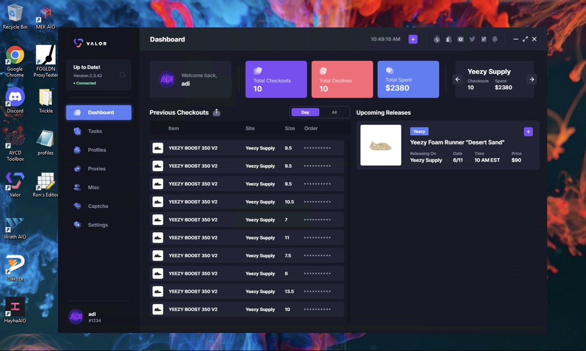 adicooks's tweet image. Thanks As Always These Last Couple Drops
@ValorAIO 
@ProxyHeavenio 
@galaxygmails