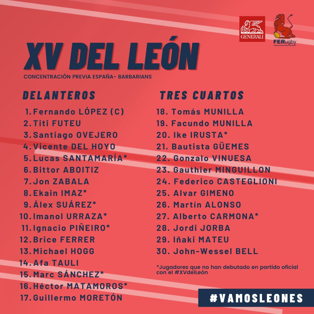 #XVdelLeón | 🚨 📺 El <a href="/ferugby/">España Rugby</a>🆚<a href="/Barbarian_FC/">Barbarian FC</a> de este sábado en El Molinón se jugará a las 21:00 y será  emitido por el canal <a href="/vamos/">Vamos</a> de <a href="/MovistarPlus/">Movistar Plus+</a> 🏉

🔗 ➡️ ferugby.es/el-espana-barb…

🎟 ‼️ Compra aquí tu entrada ‼️ 
feverup.com/m/115569

<a href="/GENERALI_es/">GENERALI España</a>  <a href="/Renfe/">Renfe</a> 🚆 <a href="/JomaSport/">Joma Sport</a>