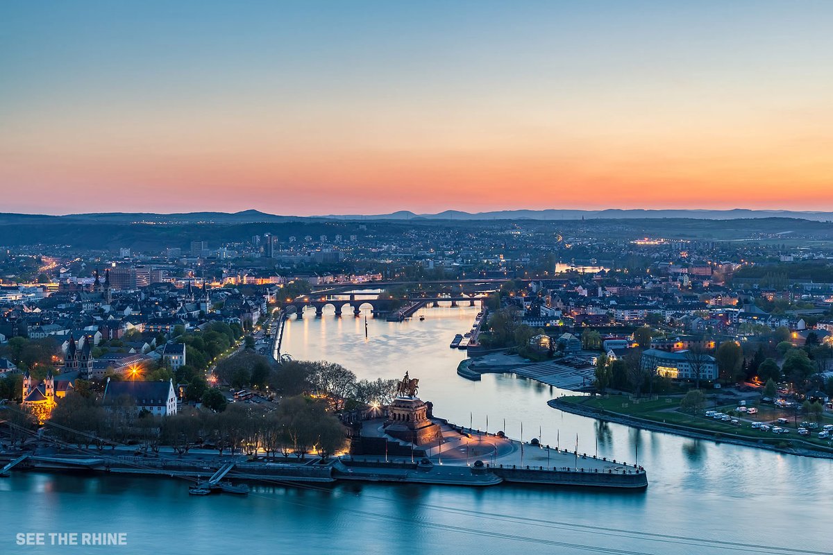 Koblenz, Rhineland-Palatinate 🇩🇪 - German Corner (Deutsches Eck) at the confluence of the Mosel and the Rhine. Part of the World Heritage Site - Upper Middle Rhine Valley.

<a href="/MagicalEurope/">Wonders of Europe</a> <a href="/travelphotomag/">Travel Photography Magazine</a> #RLPerleben #travelphotography #Germany #photooftheday #Europe
