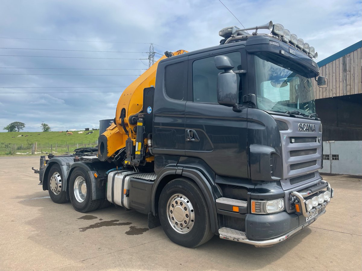 007 (57) Scania R420 6x2 T/Unit with crane, sleeper cab, opticruise gearbox, 2007 Effer 53tm with 6 extensions, alloys, kelsa bars, 495,837km

#StrathclydeCommercials #CommercialVehicles #ScaniaTrucks