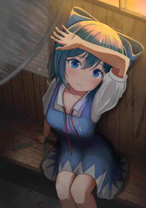夏の駅#東方 #東方Project  #チルノ #イラスト #イラスト好きな人と繋がりたい 
