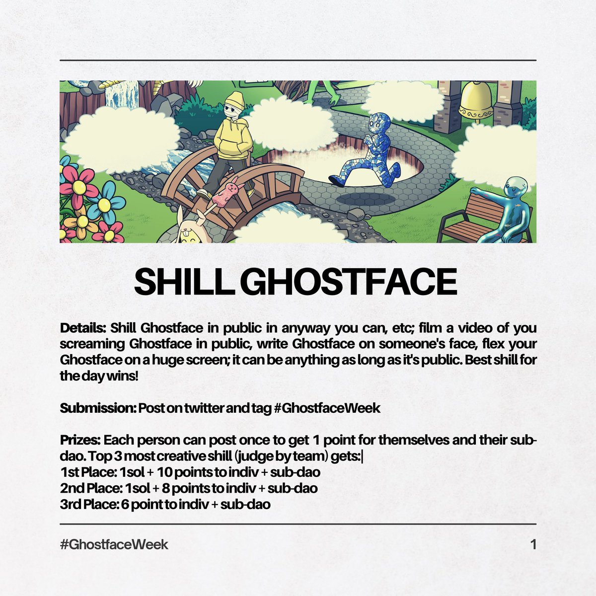 Gm ghosts 👻

#Ghostfaceweek Day 1: SHILL GF

Looks like someone is already winning 👀
x.com/auliaoctnft/st…