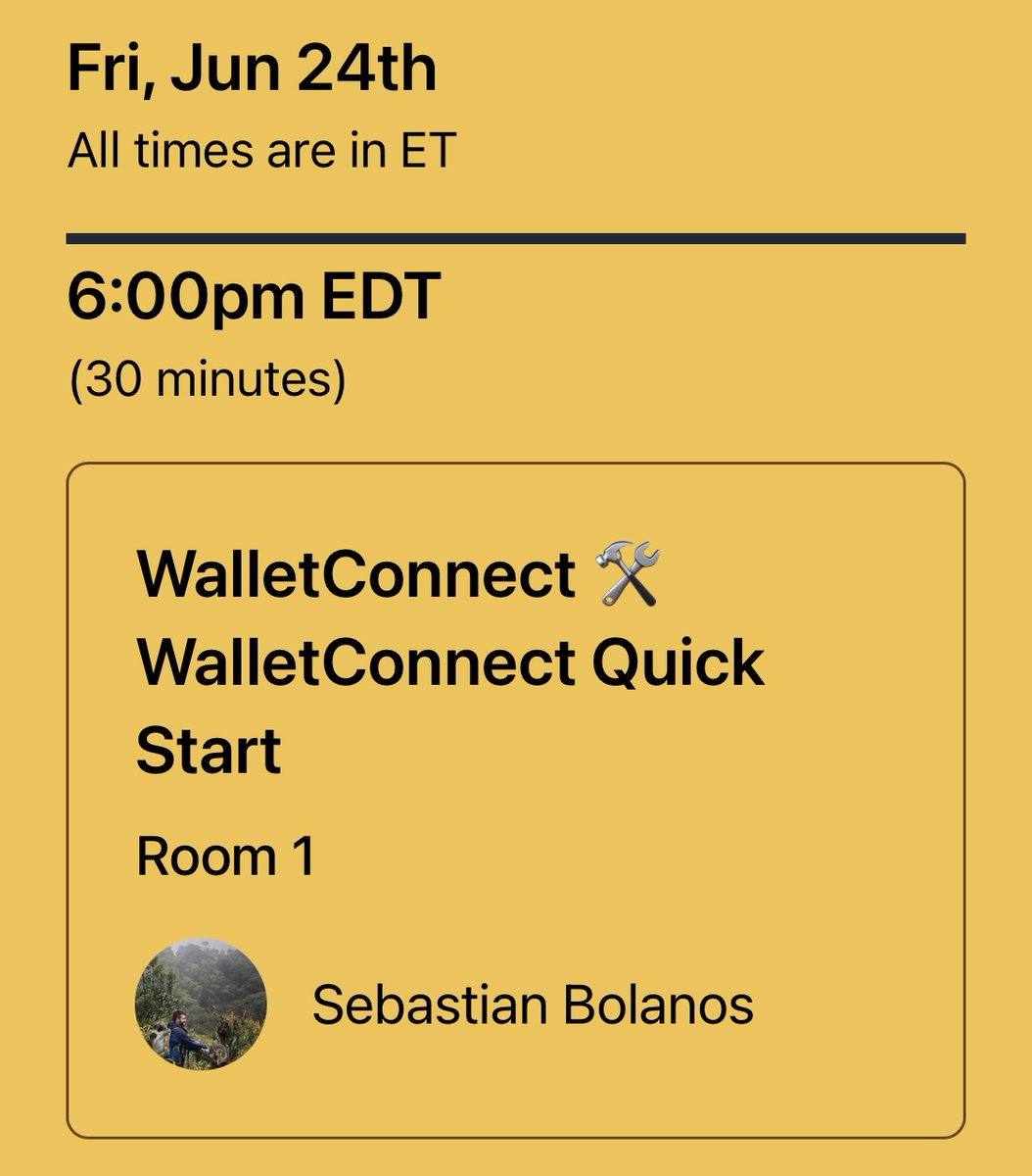 WalletConnect's tweet photo. Who's ready for #ETHNewYork? We are! 

Our very own Sebastian @sb_c64 will be on-hand to help you hackers get started with WalletConnect in seconds. Don't miss it! https://t.co/zfVQZxxXmy