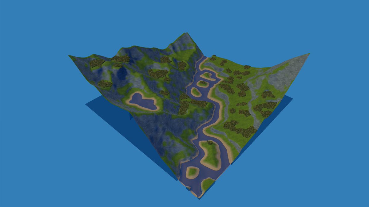 foundationgame's tweet photo. We’re back for yet another preview of what our map generator is capable of. 

This time, we’re pleased to show mountains and elevated lakes. 

As you can see, it’s coming along nicely :) https://t.co/BKQd7ouzO7