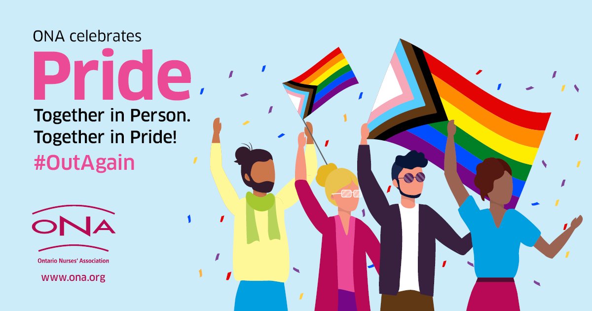 ontarionurses's tweet photo. If you'll be celebrating Pride in Toronto this weekend and would like to join the group of ONA Members marching in Sunday's Pride Parade, please let us know by email.  

Full details on who to contact can be found on our Pride site: https://t.co/hYK8IG6hjw
#OutAgain #Pride2022 https://t.co/1tQTRQFcFD
